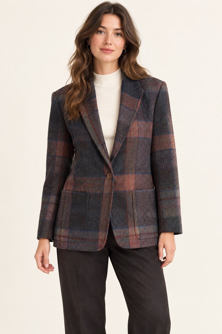 Vintage Duckenfield’s Plaid Tweed Blazer Women’s Size 10 Academia Jacket
